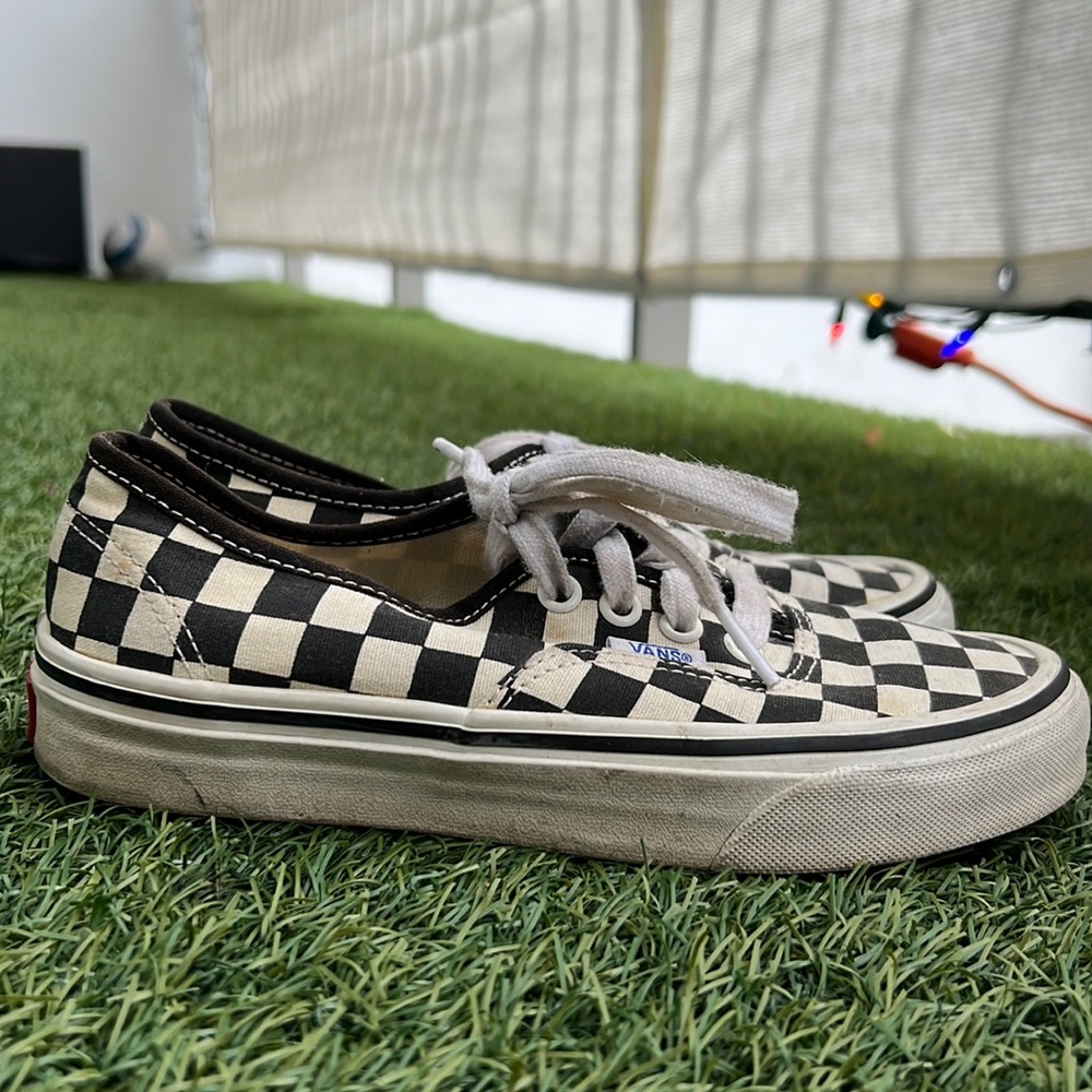 Vans . Checkered black and white shoe . Size 5.5